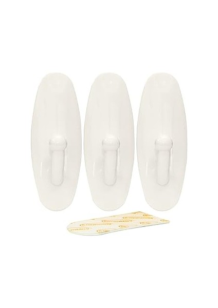 Rolson 61335 3pc Removable Adhesive Hook, Black