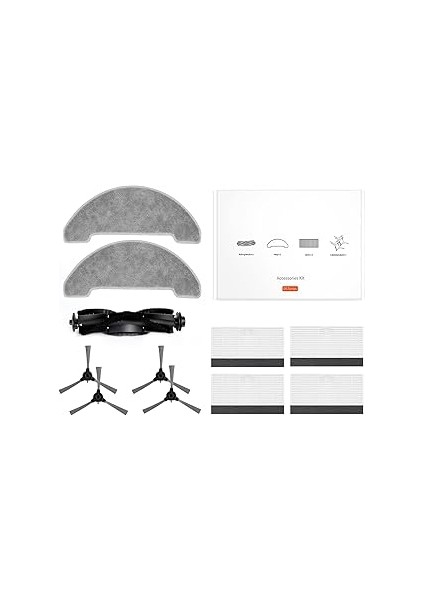 Ultenic D5S Aksesuar Kiti, 11 Parça (4 Yan Fırça + 4 Hepa Filtre + 2 Mikrofiber Paspas Bezi + 1