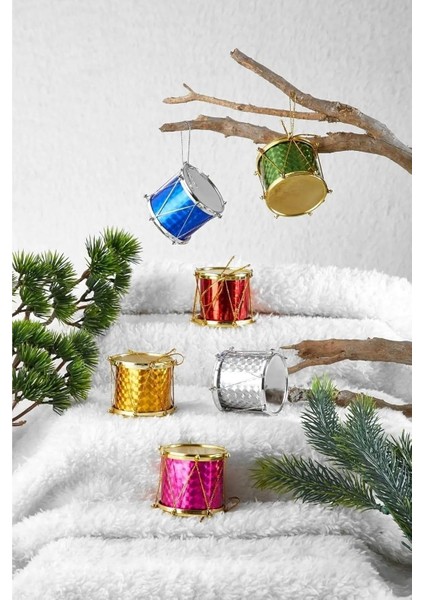 Yılbaşı Ağacı Süsü, 3 cm Süsler, Noel Şekerler, Noel Baba ve Hediye Paketi 10 Adet