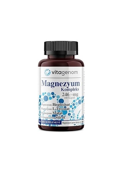 Vitagenom Magnezyum Kompleks 246,77 Mg 180 Kapsül