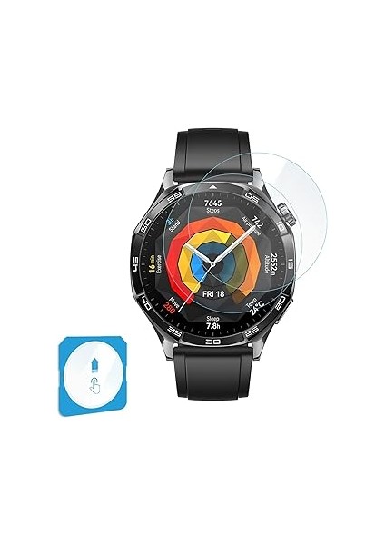 Teknoft Watch Gt5 46MM Için 2'li Paket (2 Adet) Kolay Kurulum Otomatik Hizalama Aparatlı Şef