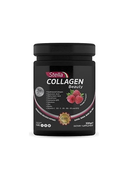 Stella Collagen Beauty Collagen 330 gr - Glutatyon ve 14 Multivitamin ve Mineral Içeren Hidrolize K