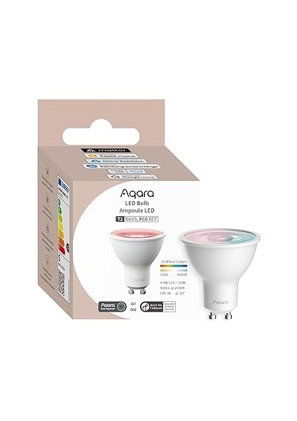 Aqara Akıllı LED Spot Ampül (Rgb Cct, GU10, 30W, 450LM) T2 LB-L03D (Apple Destekli)