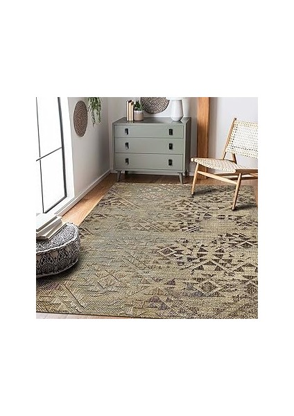 Latte Dizayn Aspen Desenli Pamuk Tabanlı Yıkanabilen Kaydırmaz Antibakteriyel Salon Halısı 80X150