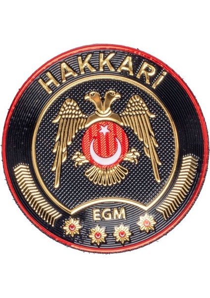 Hakkari Çevik Kuvvet Polis Kol Arması 3D Plastik Tpu, Yeni Tip, Cırtlı, Standart Ölçü,