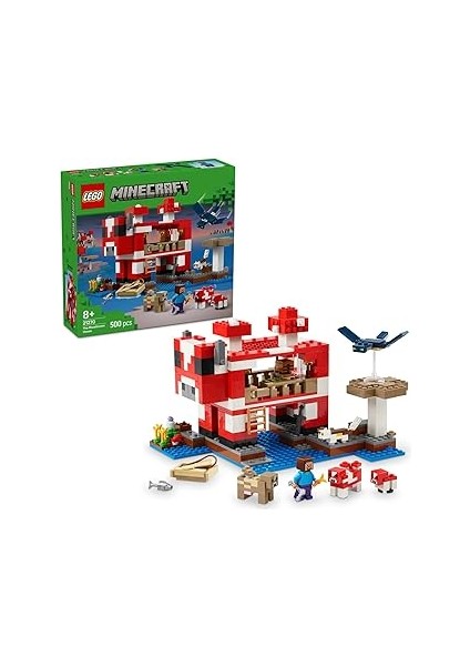 Minecraft Mooshroom Evi 21270, 8 Yaş ve Üzeri Erkek ve Kız Çocuklar Için Mantar Tarlaları, Ste