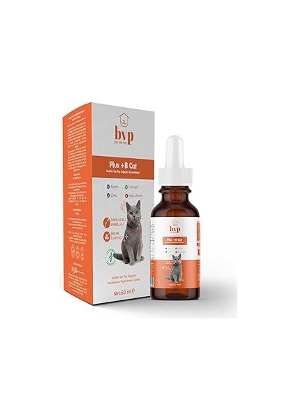 Ber Vet Pet Kedi Tüy Dökülme Önleyici Multivitamin Damla, Tüy Bakımı, 50ML