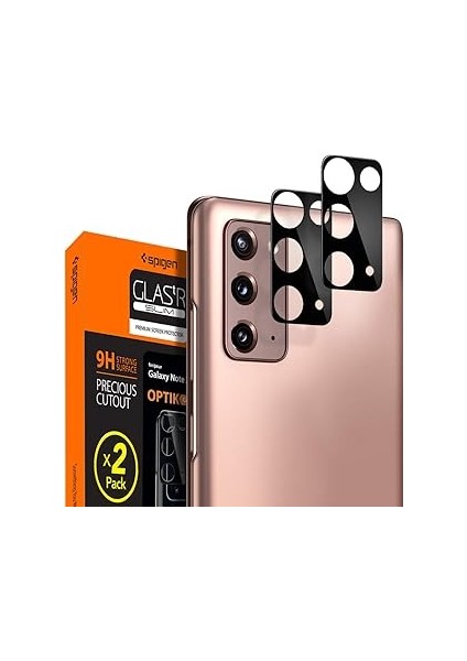 Spigen Note 20 ile Uyumlu Kamera Camı Koruyucu Tr Optic Glass Black (2 Adet) - AGL01455