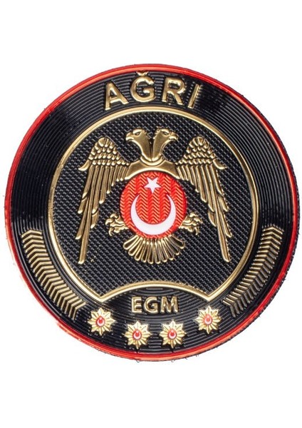 Ağrı Çevik Kuvvet Polis Kol Arması 3D Plastik Tpu, Yeni Tip, Cırtlı, Standart Ölçü,