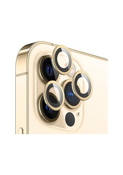 Minesk Iphone 12 Uyumlu Alüminyum Alaşım Çerçeveli Tempered Glass Kamera Koruyucu Kırı