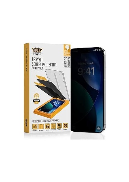 Buff Labs 5d Privacy Easyfit 2 Adet Kolay Uygulama Aparatlı Ekran Koruyucu Temperli Hayalet Ekran C