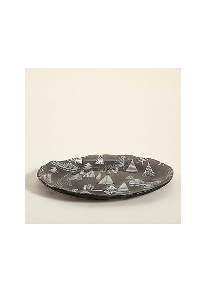 Chakra Zermatt Pasta Tabağı, Grı/koyu Gri, 21 cm