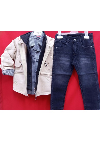 1222.5207 Erkek Dörtlü Tam Takım 5/8 Yaş - Krem - 5-6 Yaş - BSK41X00011101-KREM-5-6 Yaş