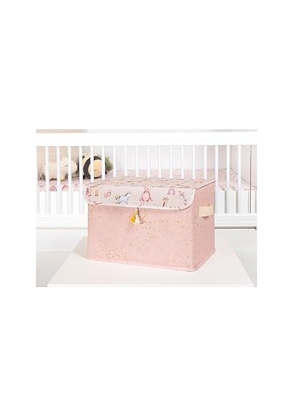 Buti Baby Püsküllü Kapaklı Kutu Düzenleyici Çok Amaçlı Organizer Kutu Maxi Boy Pembe 104232