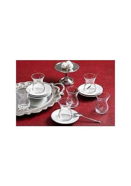 Porland Peride Beyaz 6 Kişilik Çay Takımı