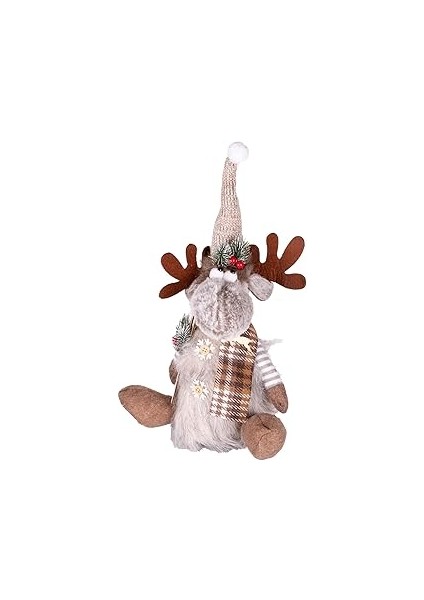 Herdekora Yılbaşı Süsü Oturan Geyik Işıklı Müzikli ve Hareketli 41X18X13 Cm.
