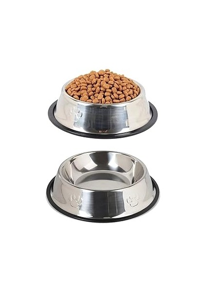 Fethi̇ye Toptan Metal Kedi ve Köpek Mama ve Su Kabı Paslanmaz Çelik Kaymaz Tabanlı