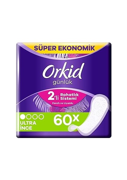 Orkid Yaprak Günlük Ped Normal Süper Ekonomik Paket 60 Ped