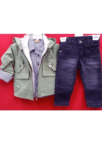 1222.5203 Cepli Erkek Dörtlü Tam Takım 1/4 Yaş - Yeşil - 0-1 Yaş - BSK41X00011102-YEŞİL-0-1 Yaş