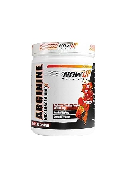 Nowup Nutrition Arginine Tozu 360 gr – Vişne & Böğürtlen Aromalı - 60 Servis - Antrenman Öncesi Tak