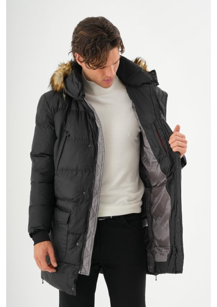 Erkek Regular Fit Astarlı Rahat Giyim İç Cepli Mont