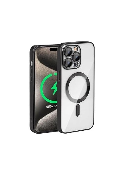 Teknosepetim 15 Kılıf Kamera Korumalı Kablosuz Şarj Destekli Arkası Şeffaf Parlak K