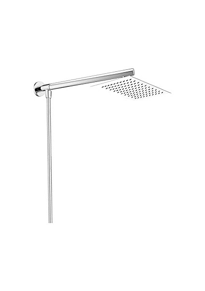 Fause Yarı Ankastre Su Giriş Borulu Tepe Duş Başlığı Çelik KDS199