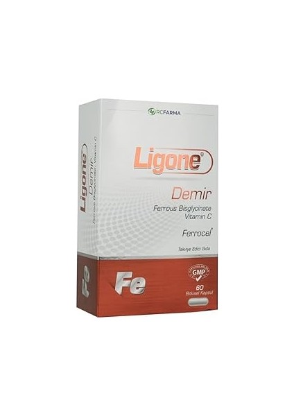 Ligone Demir 60 Kapsül Aromasiz Renkli