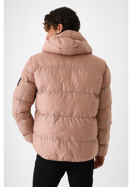 Erkek Regular Fit Astarlı Çok Cepli Kapuşonu Çıkan Rahat Mont