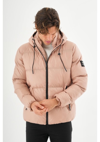 Erkek Regular Fit Astarlı Çok Cepli Kapuşonu Çıkan Rahat Mont