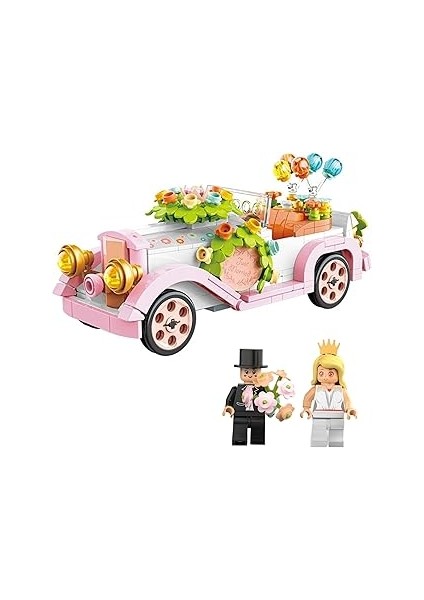 Aşkın ve Yaratıcılığın Birleşimi: Blok Düğün Arabası (23 Cm, 431 Parça) Yapı Inşa Blokları