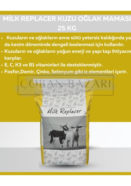 Milk Replaker Kuzu ve Oğlak Maması 25 kg