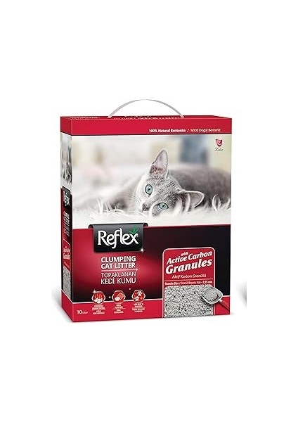 Reflex Aktif Karbon Granüllü Topaklanan Kedi Kumu 10 Lt