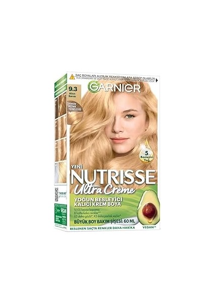 Nutrisse Yoğun Besleyici Kalıcı Krem Saç Boyası 9.3 Altın Sarısı