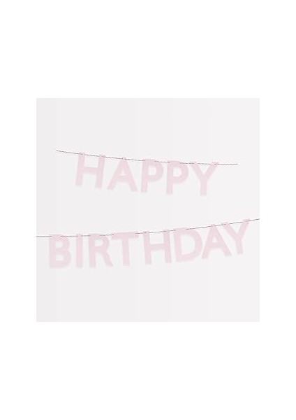 Meri Meri - Pembe Happy Birthday Asılan Süs