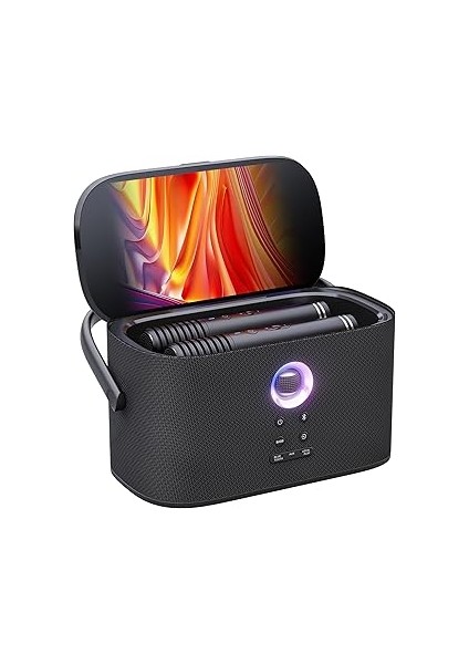 Ikarao Yetişkinler Çocuklar Için Taşınabilir Karaoke Makinesi, Dahili Şarkı Sözleri Ekranı ve Ekran