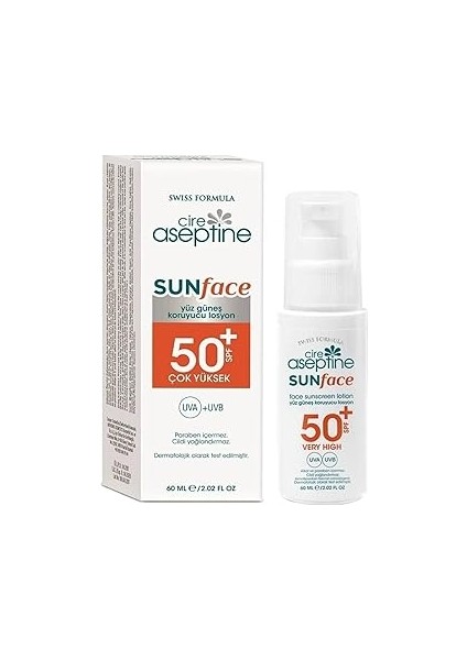 Cire Aseptine-Yüz Güneş Koruyucu Losyon 50 Spf 60 ml