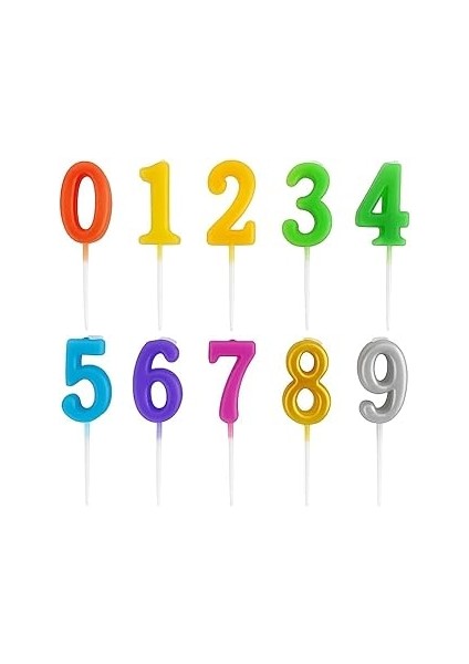 8 Yaş Rakam Pasta Mumu, 13 cm Yükseklik (Gold)