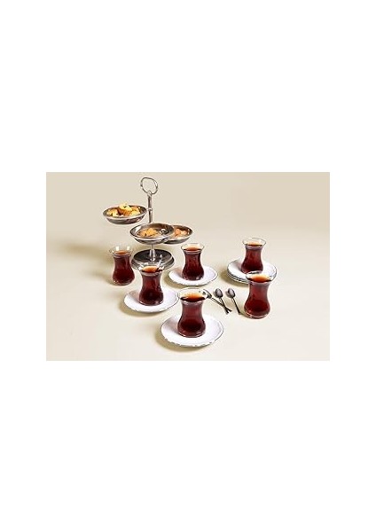 Porland Maria Platin 12 Parça 6 Kişilik Çay Takımı