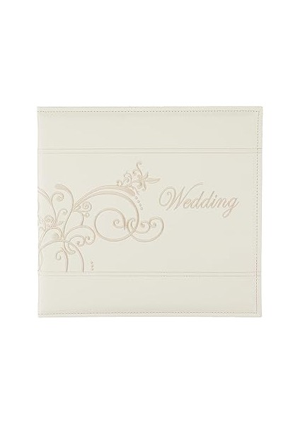 Pioneer 30,48 cm x 30,48 cm Albüm Düğün Albümü Kremsi Beyaz Deri