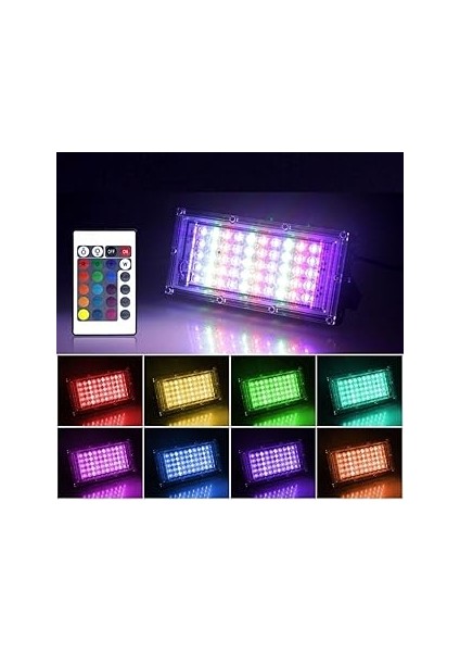 Kumandalı LED Işık Dış Cephe Aydınlatması Çok Renkli Rgb LED Panel Işık Parti Konser Işığı