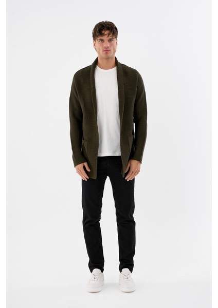 Erkek Oversize Uzun Triko Hırka – Çıtçıtlı, Cepli, Yumuşak Dokulu Rahat Fit 6380