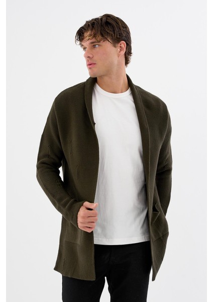 Erkek Oversize Uzun Triko Hırka – Çıtçıtlı, Cepli, Yumuşak Dokulu Rahat Fit 6380