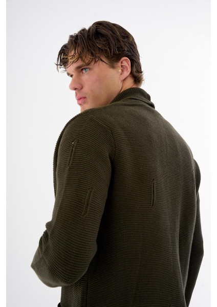 Erkek Oversize Uzun Triko Hırka – Çıtçıtlı, Cepli, Yumuşak Dokulu Rahat Fit 6380