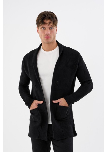 Erkek Oversize Uzun Triko Hırka – Çıtçıtlı, Cepli, Yumuşak Dokulu Rahat Fit 6380