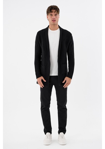 Erkek Oversize Uzun Triko Hırka – Çıtçıtlı, Cepli, Yumuşak Dokulu Rahat Fit 6380