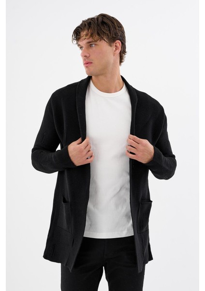 Erkek Oversize Uzun Triko Hırka – Çıtçıtlı, Cepli, Yumuşak Dokulu Rahat Fit 6380