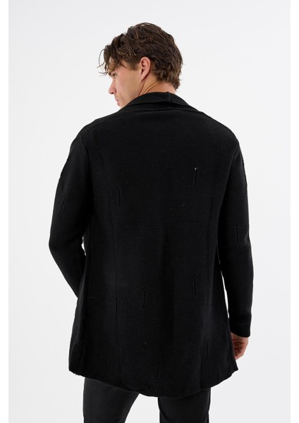 Erkek Oversize Uzun Triko Hırka – Çıtçıtlı, Cepli, Yumuşak Dokulu Rahat Fit 6380