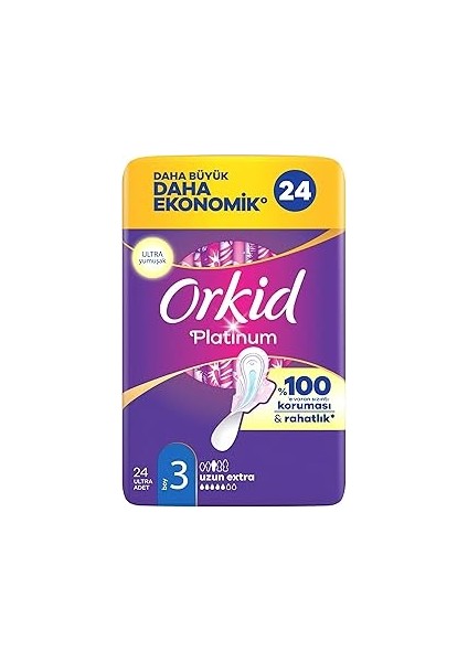 Orkid Dörtlü Paket Uzun Ekstra Hijyenik Ped 24 Adet
