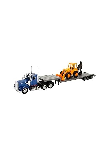 New-Ray 1:43 Long Haul Kenworth Taşıyıcı Tır ve Dozer